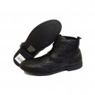 Men BLACK Faux Leather MILITARY STYLE Lace-Up Work Office ANKLE Shoe UK 8
