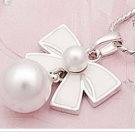 Korean Pearl Bowknot Necklace White