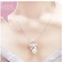 Korean Pearl Bowknot Necklace White
