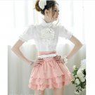 Petal Layered High Waist Skirt Pink