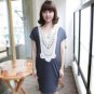 Comfortable Lace Embellished Maternity Dress Deep Grey