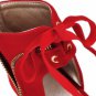 Newly Rivet Zipper Tied Tape Sandals Red