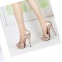 Graceful Satin Bowknot Peep-toe High Heel Pumps Sandals Gold