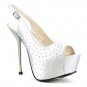 New Women Silver Open Toe Shoes Slingback Heels with rhinestones Size 9