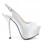 New Women Silver Open Toe Shoes Slingback Heels with rhinestones
