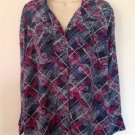 NWT Gloria Vanderbilt Plus Size Button-Front Blouse, Size 1X & 2X  MSRP $43.99