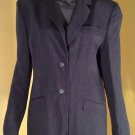 Jones New York Charcoal Gray Wool Blend Seamed Career Blazer, Size 12