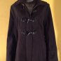 NWT NorthCrest Black Zip Front Toggle Button Lined Hooded Peacoat, Size Small