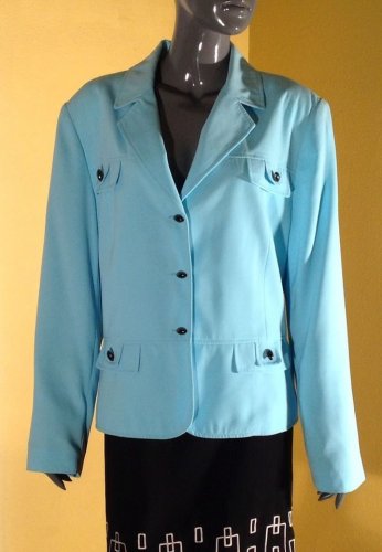 Giorgio Sant'Angelo Light Blue Plus Size Career Dress Spring Blazer, Size 18