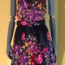 XXI Forever Juniors Black Floral Spring Strapless Pouf Skirt Cocktail Dress, L