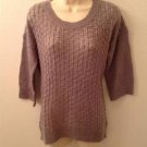 NWT Willow Bay Silver Sparkly 3/4 Sleeve Knit Sweater, Medium
