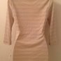 NWT Madison & Berkeley Light Brown Silver Striped Graphic Tee, Small