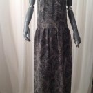 NWOT Mossimo Black Brown Sheer Sleeveless Tribal Drop Waist Maxi Dress, Size XL