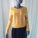 NWT Juniors Boy Meets Girl Mustard Cable Knit Cropped Sweater, Size Medium