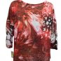 NWT Style & Co. Graphic Sequin Embellished 3/4 Sleeve Blouse Top, Medium