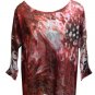 NWT Style & Co. Graphic Sequin Embellished 3/4 Sleeve Blouse Top, Medium
