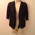 NWT Notations Black Open Front Short Sleeve Cardigan, S, L, XL