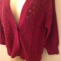 NWT NorthCrest Red Cotton Cable Knit Cardigan, M