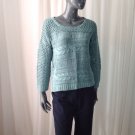 NWT Kensie Light Green Cable Knit Open Work Pull On Sweater, Small