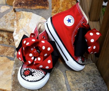 Ladybug Swarovski Converse Infant/Toddler Size