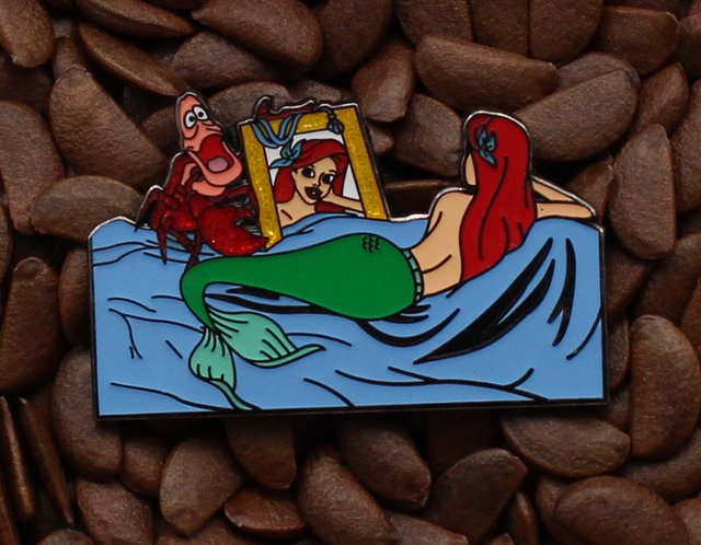 Mermaid Ariel Pins Sebastian Gold Mirror Pin