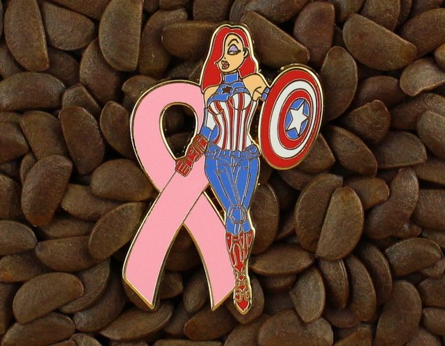 Pink Ribbon Pins Jessica Rabbit Captain America Super Hero Pin