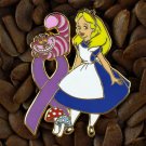 Purple Ribbon Pins Alice & Cheshire Cat Pin