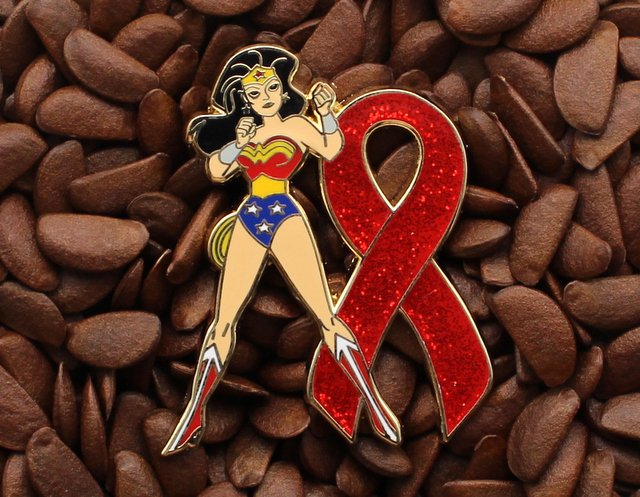 Red Ribbon Pins Patriots Wonder Woman Pin