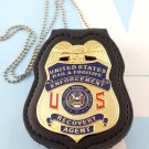 Bail & Fugitive Enforcement Recovery Agent Metal Badge 2 3/4 Inch & Holder