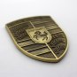 Porsche Crest Metal Car Emblem 3 Inch Tall Sticker Brass