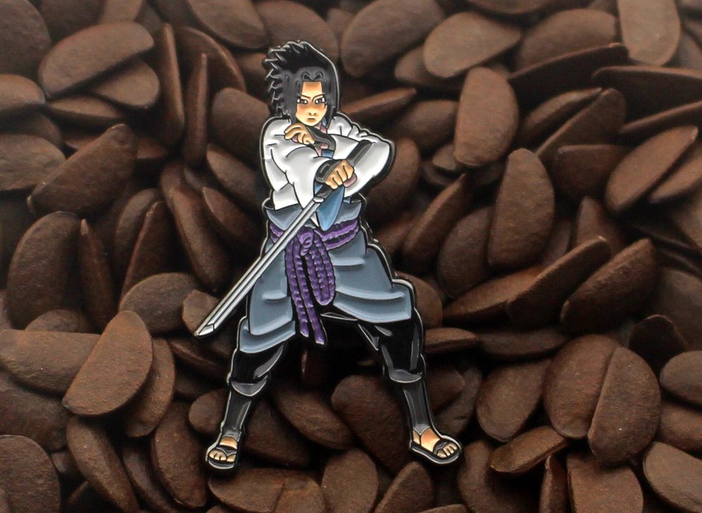 Naruto Pins Sasuke Sword Practice Pin