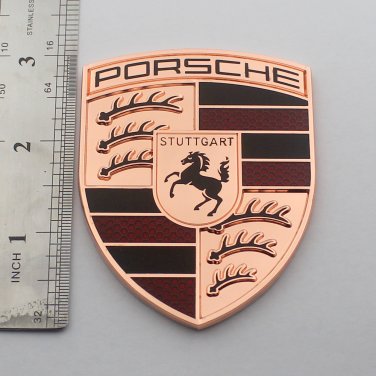 Porsche Crest Metal Car Emblem 3 Inch Tall Sticker 2023 Edition C