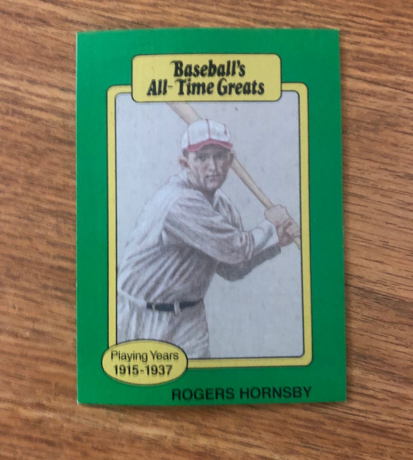Rogers Hornsby Baseball Card (St. Louis Cardinals) 1987 Hygrade All Time Greats - FREE SHIPPING