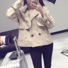 JM001 Autumn Khaki Short  Double Breasted Trench Coat