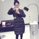 JM002 New Arrivals Winter Black Paint Prints Body Curve Padded Quilt Coat
