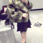 JM008 Winter Lapel Bat Style Sleeve Yellow Tartan Loose Wool Short Coat Jacket