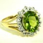 Diamond Ring Peridot (August Birthstone) 14K Gold