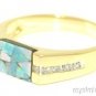 MOSAIC OPAL INLAY & DIAMOND RING 14K YELLOW GOLD
