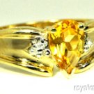 Diamond Ring Citrine (November Birthstone) 14K Gold
