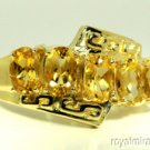 Ring Citrine (November Birthstone) 14K Gold Greek Key