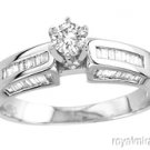 0.73 CTW Diamond Engagement Ring 14K White Gold