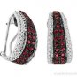 Ruby & Diamond Earrings 14K White Gold Omega Backs