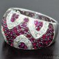 3.50 CTW Ruby & Diamond Ring 14K White Gold