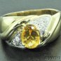 1.66 DIAMOND & OVAL AMETHYST RING 14K YELLOW GOLD