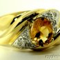 1.66 DIAMOND & OVAL AMETHYST RING 14K YELLOW GOLD