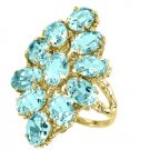 6.50 CTW Aquamarine Ring 10K Yellow Gold