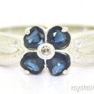 Sapphire & Diamond Ring 14K White Gold