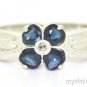 Sapphire & Diamond Ring 14K White Gold