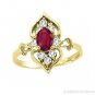 Oval Ruby and White Sapphire Ring 14K Yellow Gold