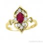 Oval Ruby and White Sapphire Ring 14K Yellow Gold